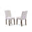 5 Piece Modern Dining Table Set contain A Dining Room Table and 4 Mist Beige Polyester Fabric Modern Chairs, Antique Walnut-1553318634