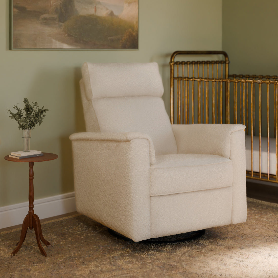 Willa Plus Swivel Glider, Performance Ivory Boucle