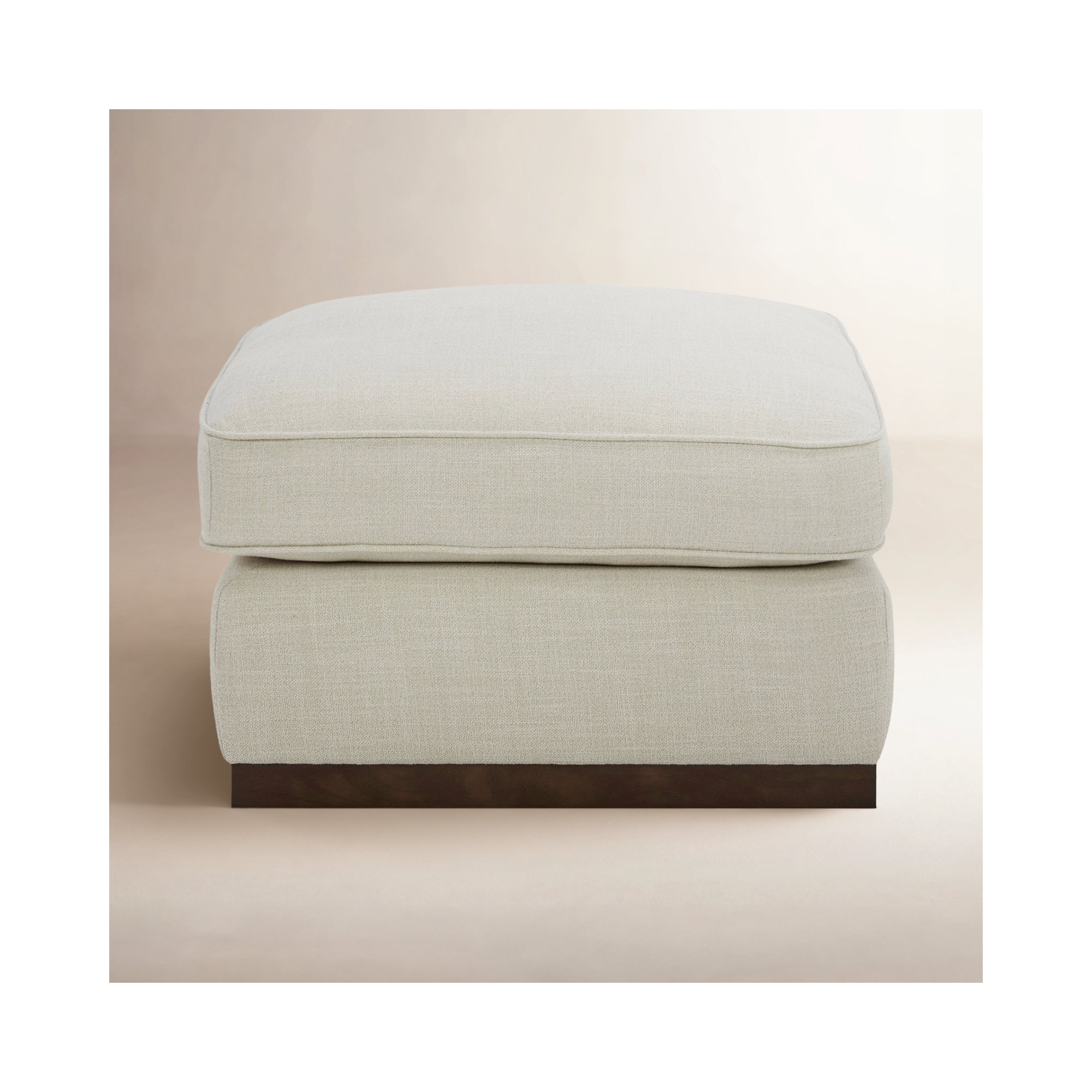 Bobbi 28'' Upholstered Ottoman, Effie Linen Performance Weave