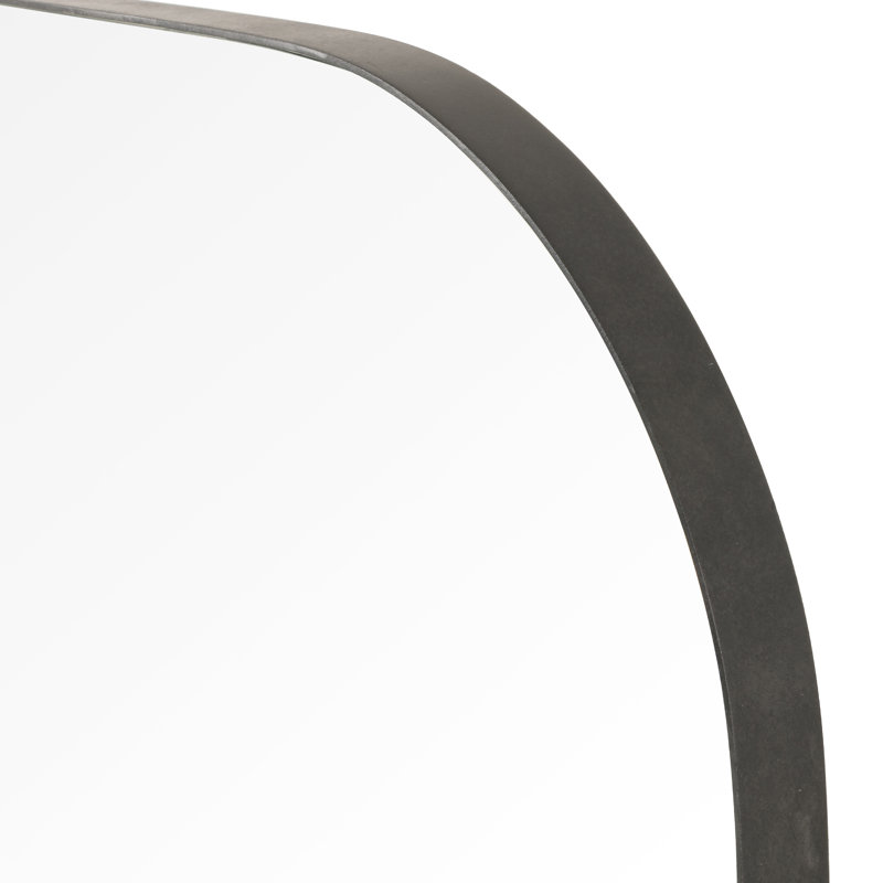 Bellvue Flat Metal Wall Mirror, 47.25" x 47.25", Dark Gray