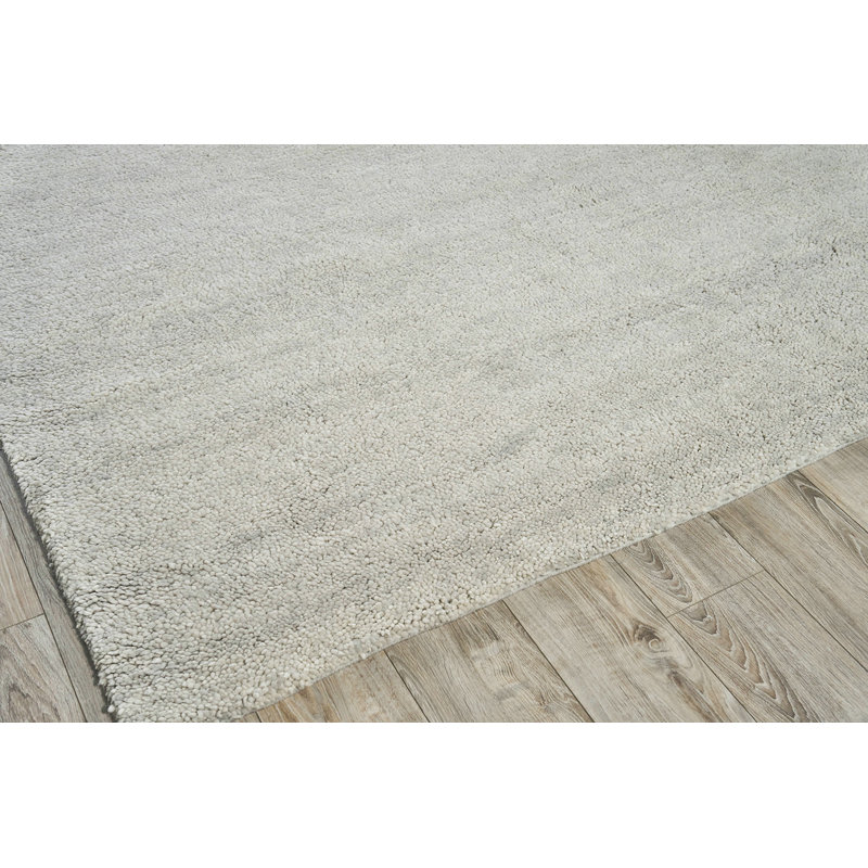 Merino Wool Area Rug in Silver, Rectangle 10' x 14'