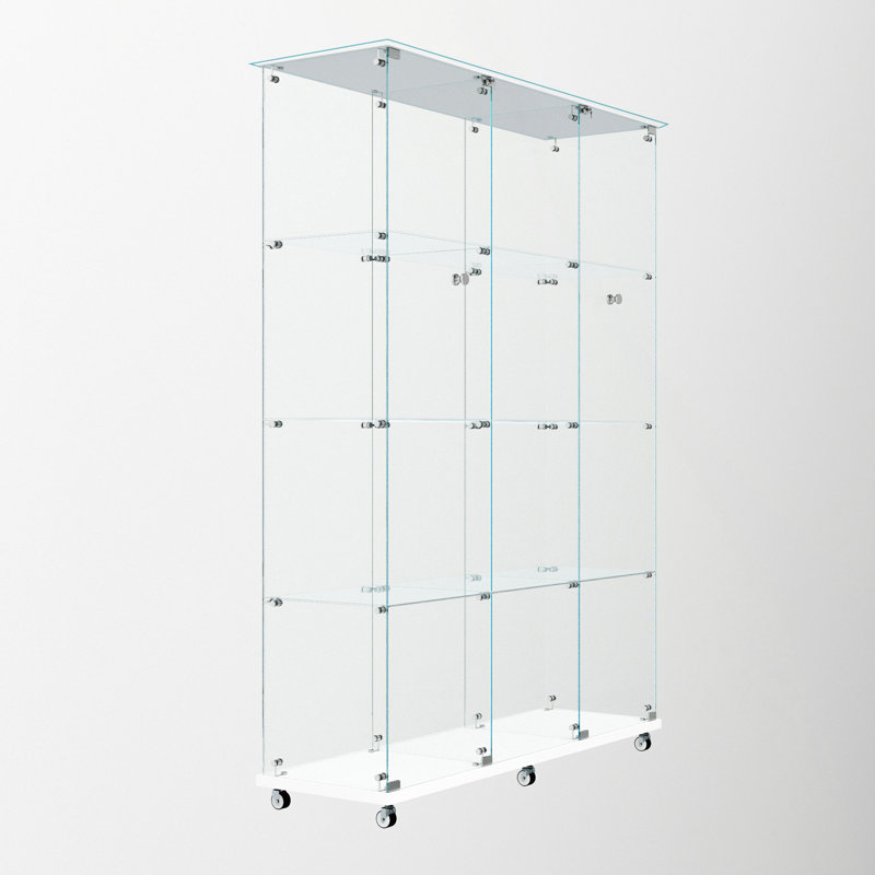 Versatile Tempered Glass Cabinet With Bluetooth LED, Ideal For Multiple Spaces And Secure Storage, White