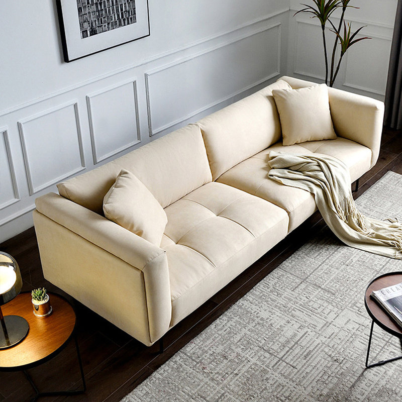 100% Polyester Modular Sofa cushion couch, 3, 31.5" H x 98.43" W x 36.22" D, White