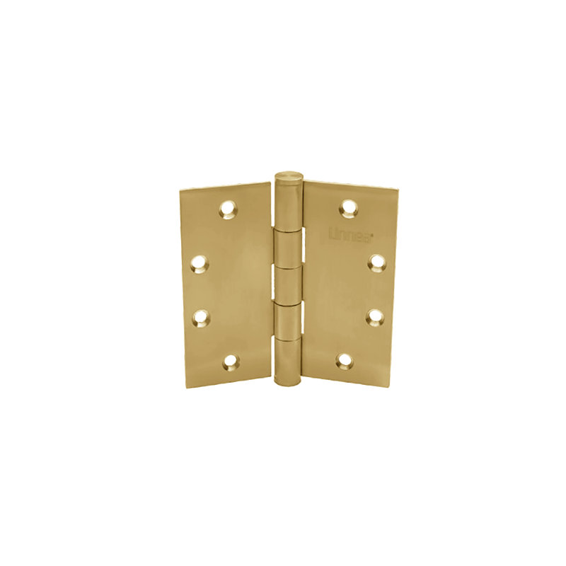 Stainless Steel Butt Bearing Hinge, 4'' H x 4'' W, Satin Brass