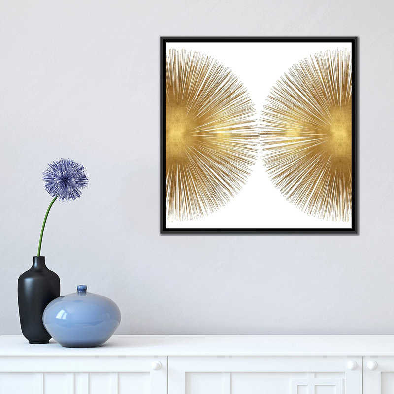 Ii, impression sur toile tendue Sunburst, H 18 po x l 18 po x p 1,5 po, Toile avec cadre noir, Pas de tapis