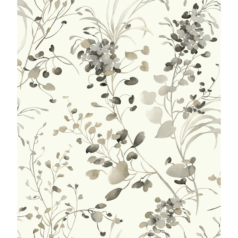 Papier peint Spring Whispers, Gris anthracite