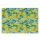 Ambesonne Garden Tempered Glass Cutting Board Lemon Citrus Branches Forest Green Yellow