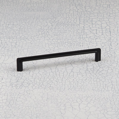 160mm Matt Black Grooved D-Bar Handle