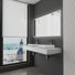 Lavabos vasques carrées décoratives noires en cristal 15 "avec base 60" Plaza