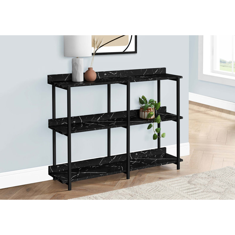 Table d'appoint, console, vestibule, étroit, canapé, salon, chambre à coucher, Black Marble