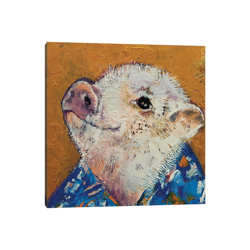 Little Piggy by Michael Creese - Wrapped Canvas Painting, 30.48 cm H x 30.48 cm W