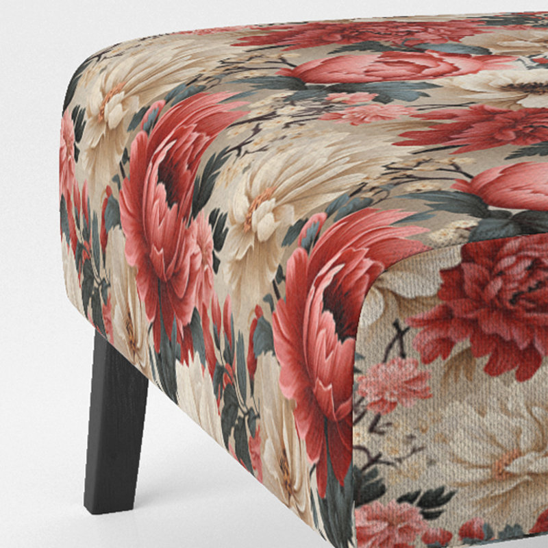 Boho Victorian Romance Victorian Motif - Fauteuil de chambre rembourré de style campagnard, fauteuil décoratif floral