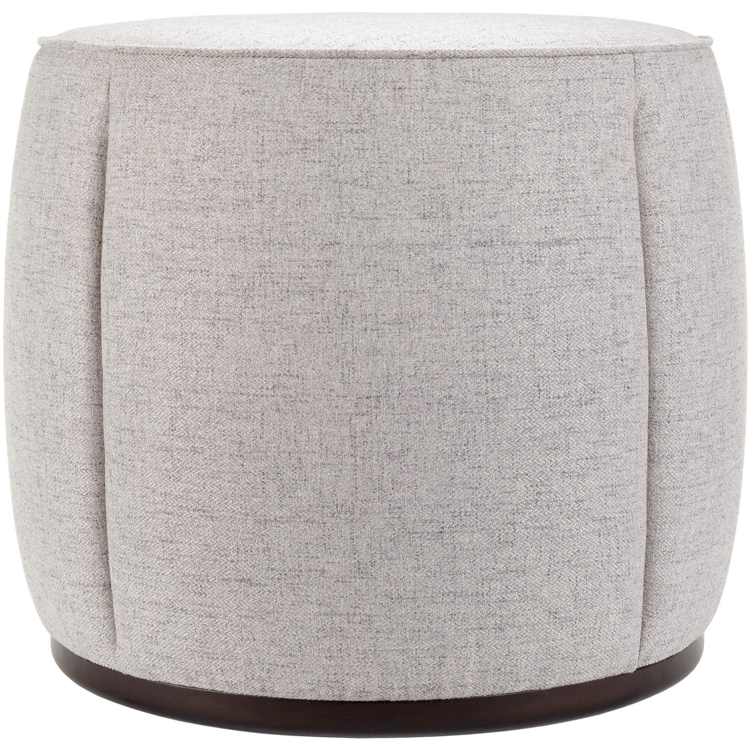 Alexandria 24" Round Ottoman, White polyester