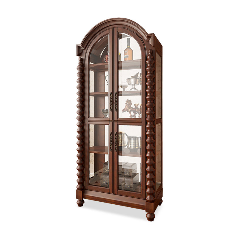Nut-brown Solid Wood+Glass Display Cases, Nut Brown
