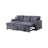 Convertible Sectional Dark Gray Color Corduroy Reversible Chaise W Storage And Sofa Pull Out Bed Pillows Living Room 2Pc Set-903376375