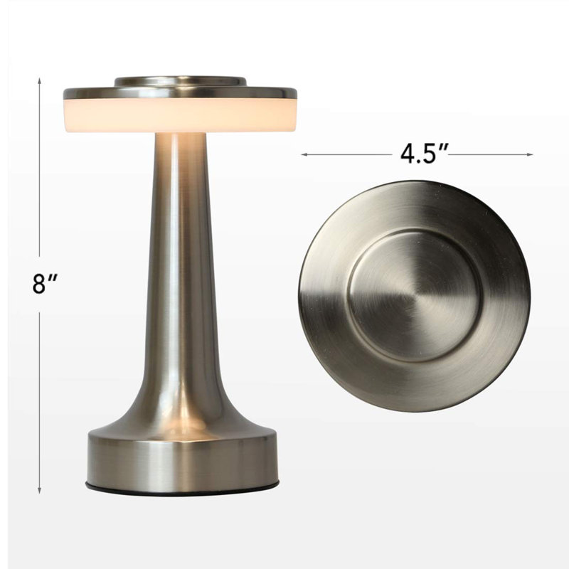 Portable LED Table Lamp with Touch Sensor, Silver