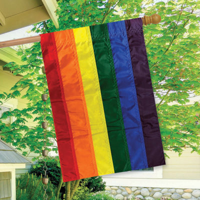 Rainbow Embroidered House Flag 28x40
