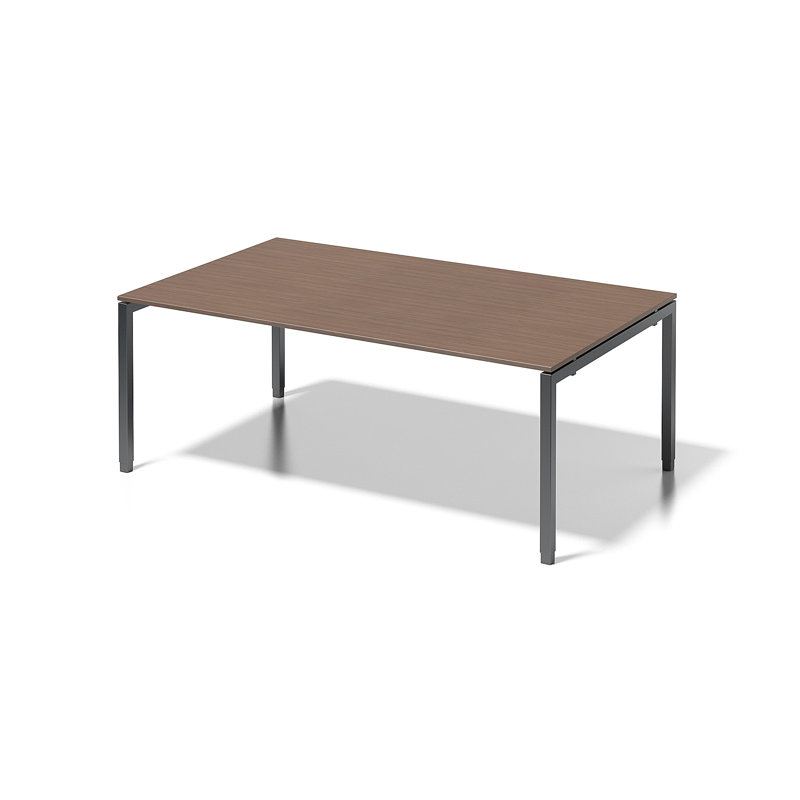 Cito Metal Base Writing Desk, Brown/Grey, 85cm H x 200cm W x 120cm D