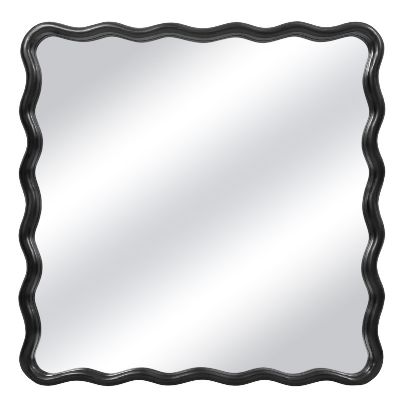 Miroir mural Wavy, Noir