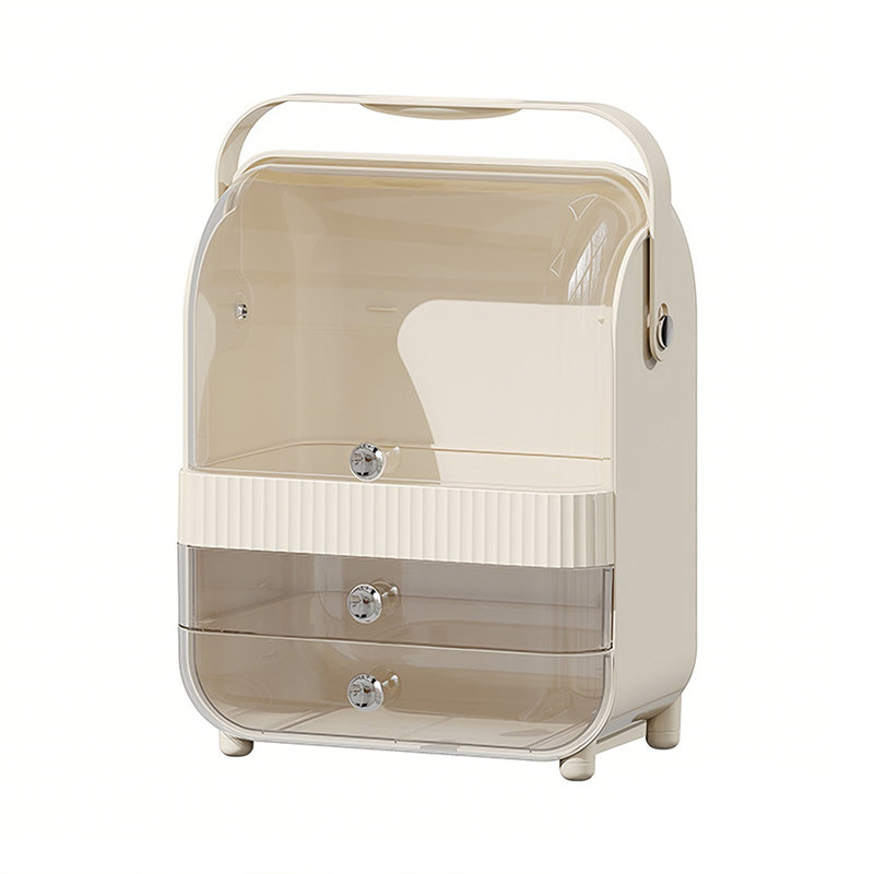 Plastic / Acrylic Makeup Organiser, Beige
