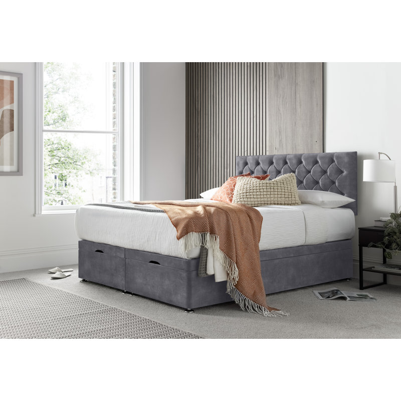 Florida Conistan Divan Ottoman with Floor Standing Headboard , Armour, Super King (6')