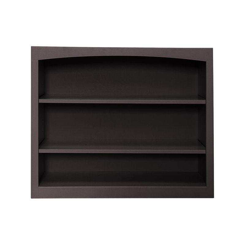 Ossy Solid Wood Classic Bookcase, (3 Shelves) 30"H x 36"W x 12"D, Solid Black