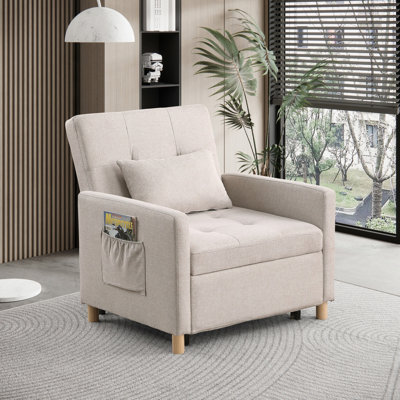 Chaise convertible, chaise réglable avec coussin pour salon, dortoir, appartement, chambre à coucher et bureau