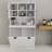 Two-Compartment Tilt-Out Dirty Laundry Basket Tall Bathroom Cabinet With 2 Adjustable Shelves-White