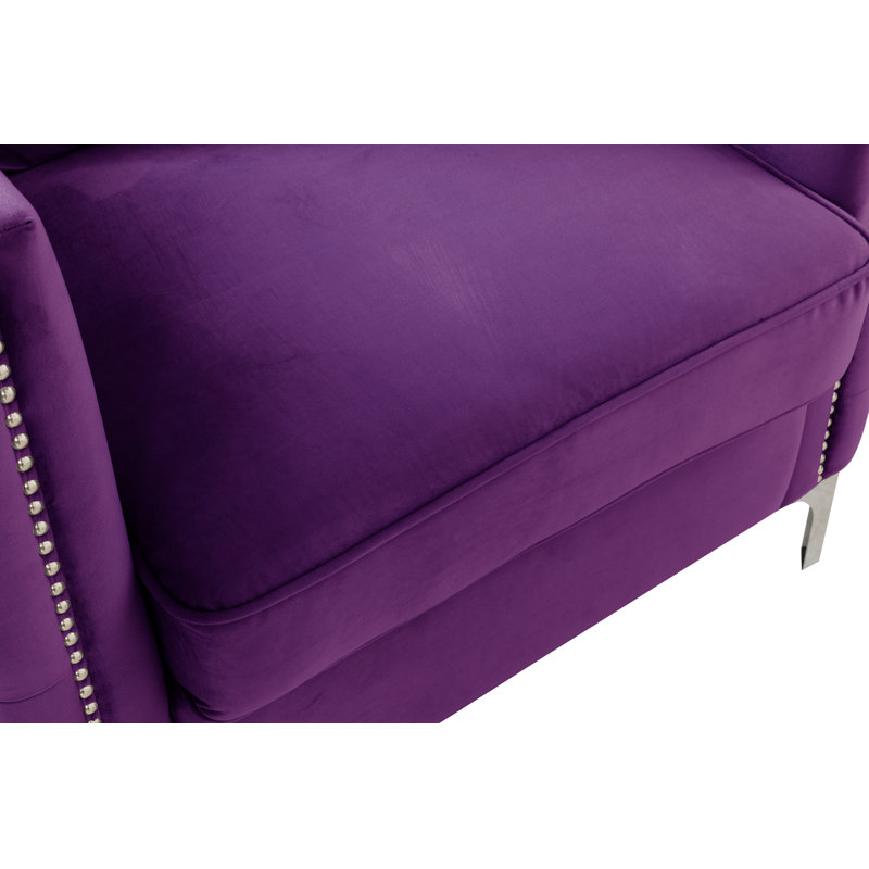 Ensemble de salon 3 pièces Curie, Velours mauve