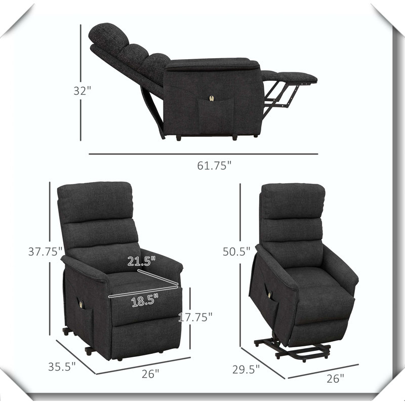 Fauteuil inclinable électrique lève-personne, Noir