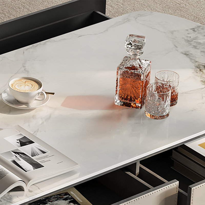 Italian style coffee table, 13.78" H x 55.12" L x 31.5" W