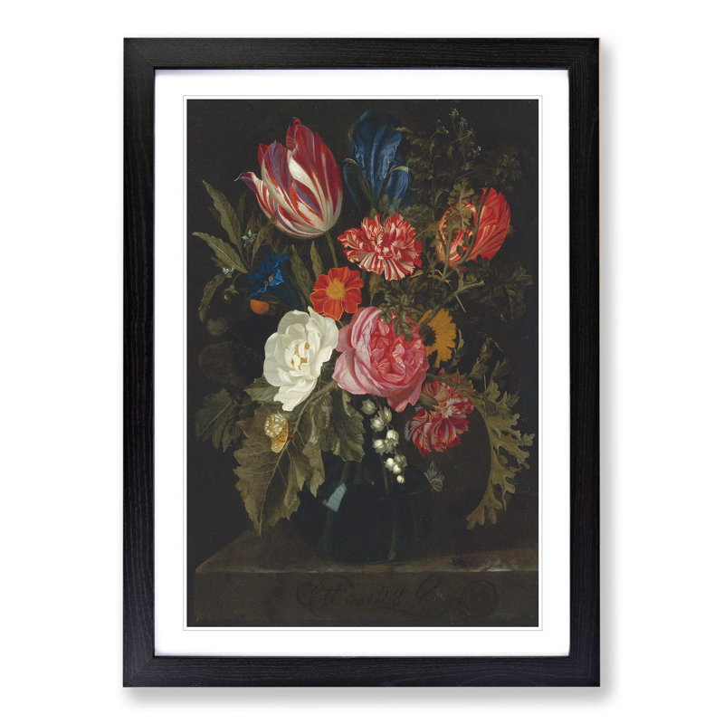 Still Life with Flowers Vol.4 by Maria Van Oosterwijk - Picture Frame Painting, 65cm H x 48cm W x 2cm D, Black