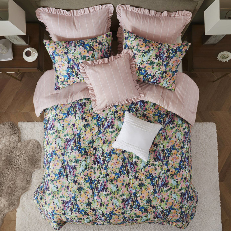 Édredon grand lit toutes saisons 8 pièces, envers en microfibre, revers Bartack et certification, jupe de lit sur mesure,