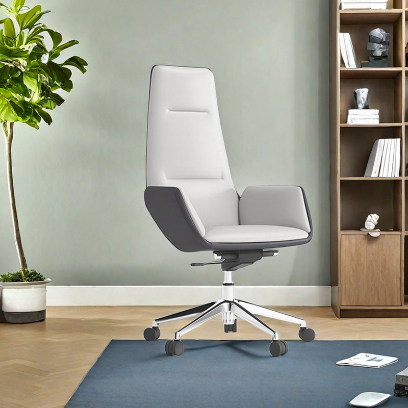 Ergonomic Office Chair With High Density Sponge Task Chair with Headrest, Beige