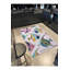 Tapis bleu et rose à motif de poissons discus lavables à la machine-972798561