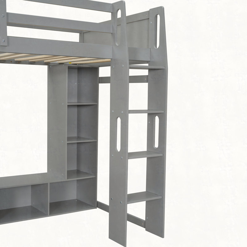 Lit mezzanine avec bureau Wood, Simple
