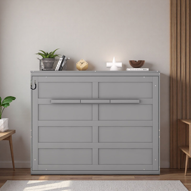 Murphy Bed Wall Bed, Gray, Full / Double
