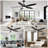 60" Black Modern Ceiling Fan with Light and Remote, 3-Color Temperature, 6-Speed Quiet DC Motor Ceiling Fan for Living Room, Bedroom