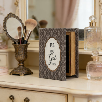 P.S. You Got This Decorative Storage Box with Fabric Cover, 4.52 Inch