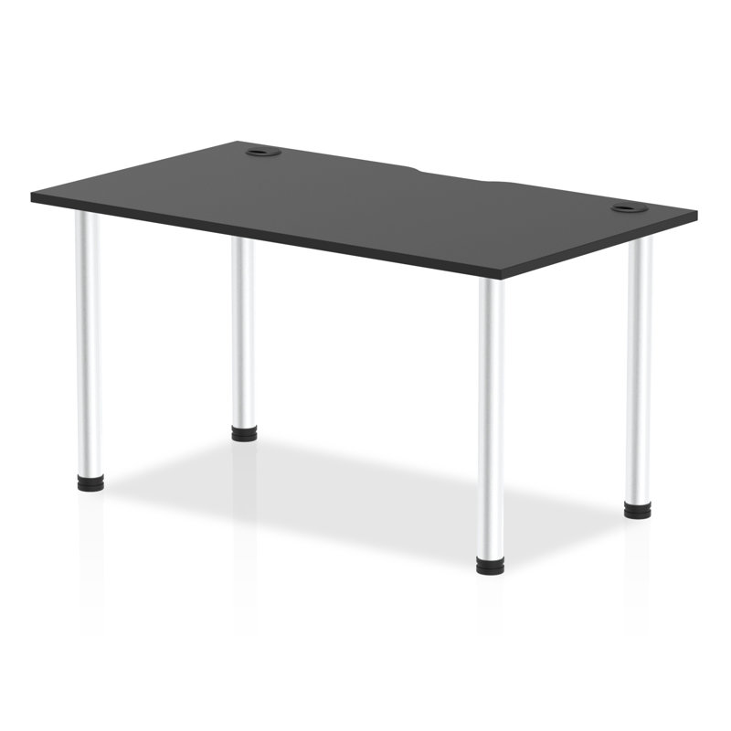 Metal Base Writing Desk, Aluminium, 73cm H x 140cm W x 80cm D