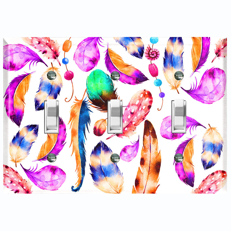Patterned 3 - Gang Toggle Light Switch Standard Wall Plate