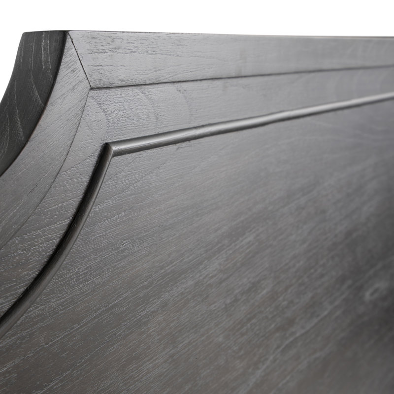 Alexandra Bed - Dark, Queen, Cerused Forest Black/Stained Gold