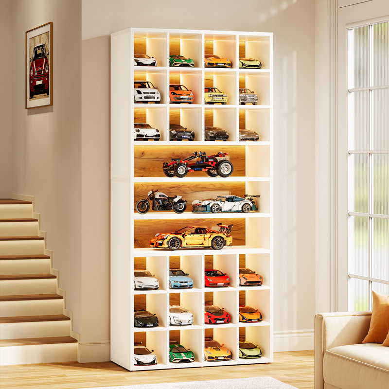 Vitrine avec éclairage DEL, vitrine à 9 niveaux pour objets de collection