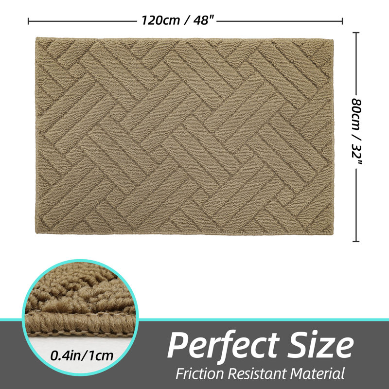 Non-Slip Geometric Indoor Doormat, Beige, 81.3cm W x 121.9cm L