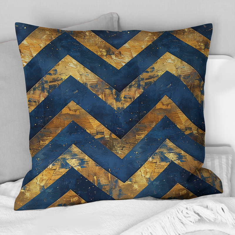 Coussin Chevron Glam I - Chevron, H 18 po x H 18 po