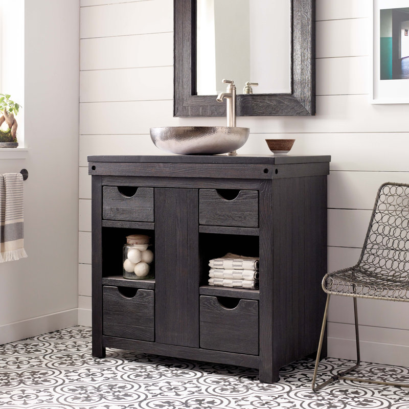 Vintner 36" Single Bathroom Vanity Base Only, Noir