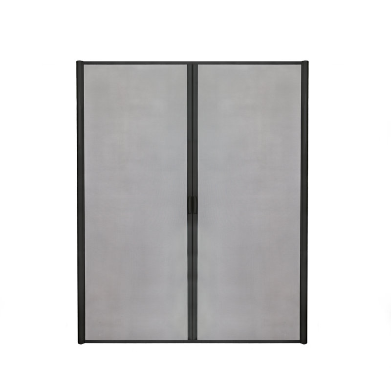 Écran rétractable pour porte double, H 84 po x l 76 po, Noir