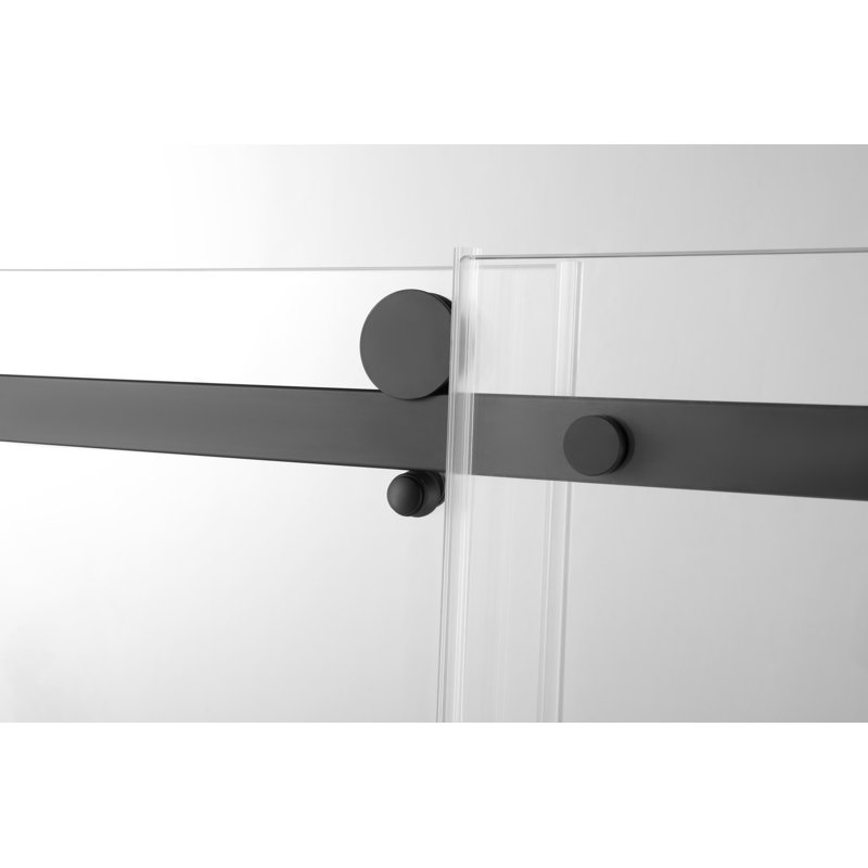 Kingston Brass 60-Inch Acrylic Rectangular 3-Wall Alcove Tub With Tub Door, Left Hand Drain, Right, Matte Black
