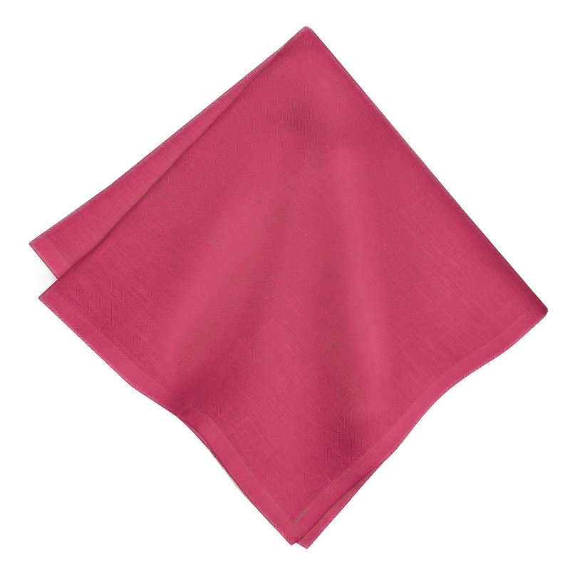 Linen Square Napkins, Fucsia