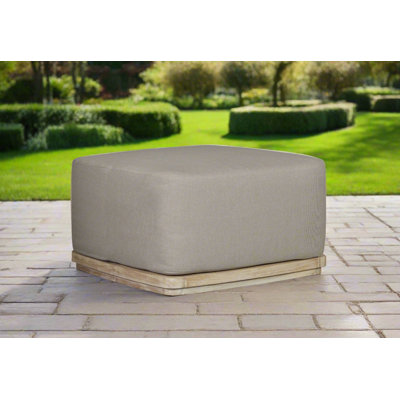 Repose-pieds extérieur en teck massif Eclipse aspect naturel - Tissu